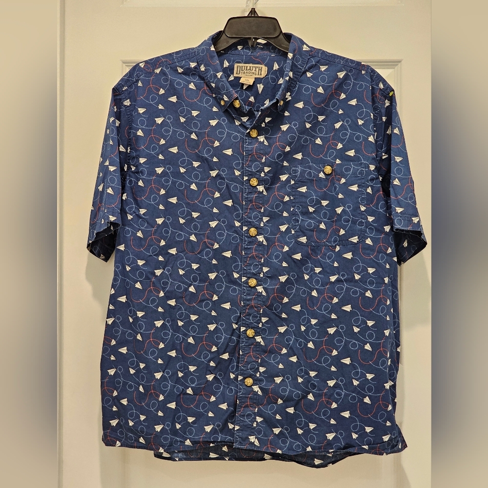 Duluth Trading Co Short Sleeve Button Down Shirt, EUC, Size 2XL